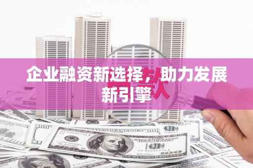 忻府企业融资新选择，助力发展新引擎
