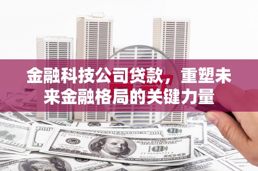 忻府金融科技公司贷款，重塑未来金融格局的关键力量