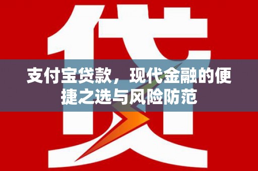 忻府支付宝贷款，现代金融的便捷之选与风险防范