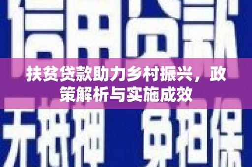 忻府扶贫贷款助力乡村振兴，政策解析与实施成效