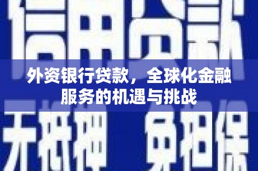 忻府外资银行贷款，全球化金融服务的机遇与挑战